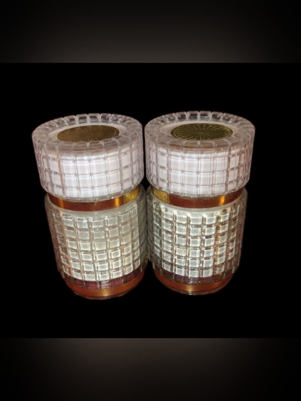 TWO Vintage Avon TOPAZE POWDER SACHET Glass Bottle 1.25 OZ